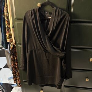 H&M Elegant Black Draped Blouse
